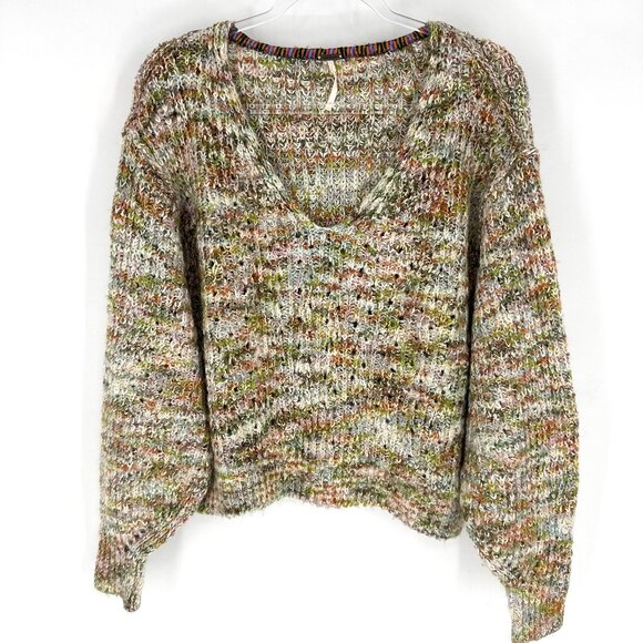 Free People Highland Marled Knit Sweater Multicolor Size Small - Picture 2 of 9